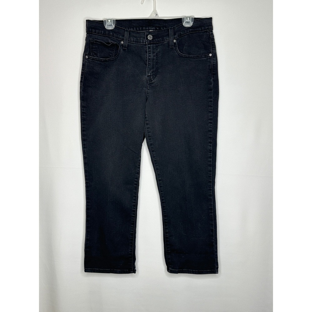 Levi's 414 Classic Straight Crop Jeans Size 30 / 10 Washed Black 24" Inseam